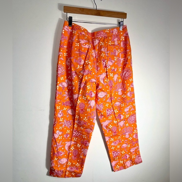 Lilly Pulitzer Orange Sea Animals Print Capri pants - Picture 2 of 8